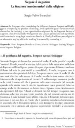 Negare il negativo La funzione 'mascheratrice' della religione - CONSECUTIO RERUM