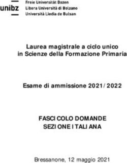 FASCICOLO DOMANDE SEZIONE ITALIANA - Laurea magistrale a ciclo unico in Scienze della Formazione Primaria Esame di ammissione 2021/2022 ...