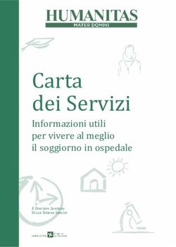 Carta dei Servizi Informazioni utili per vivere al meglio il soggiorno in ospedale - Humanitas Mater Domini