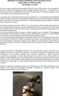 REPORT ST. KIZITO HOSPITAL AND TOSAMAGANGA AMICI PER L'AFRICA (APA)