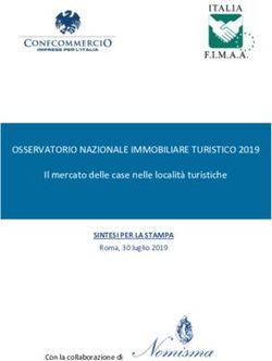 OSSERVATORIO NAZIONALE IMMOBILIARE TURISTICO 2019 - Il mercato delle case nelle localit&agrave; turistiche SINTESI PER LA STAMPA