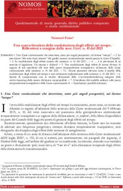 Una nuova frontiera della modulazione degli effetti nel tempo. Riflessioni a margine della sent. Cost. n. 41 del 2021
