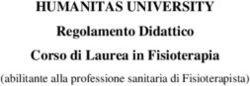 HUMANITAS UNIVERSITY Regolamento Didattico Corso di Laurea in Fisioterapia - (abilitante alla professione sanitaria di Fisioterapista)