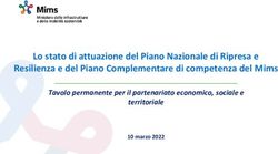 Lo stato di attuazione del Piano Nazionale di Ripresa e Resilienza e del Piano Complementare di competenza del Mims - Tavolo permanente per il ...