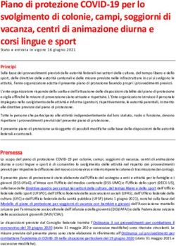 Piano di protezione COVID-19 per lo svolgimento di colonie, campi, soggiorni di vacanza, centri di animazione diurna e corsi lingue e sport