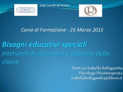 Bisogni educativi speciali - Interventi di inclusione e gestione della classe Corso di Formazione - 25 Marzo 2015