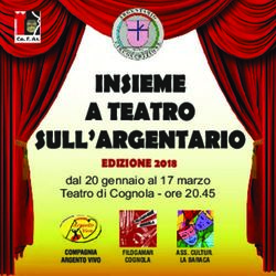 EDIZIONE 2018 dal 20 gennaio al 17 marzo Teatro di Cognola - ore 20.45 - Filogamar Cognola