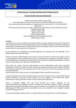 Protocollo per i Campionati Giovanili di Pallacanestro di preminente interesse Nazionale - FIP