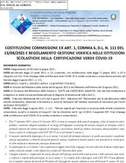 COSTITUZIONE COMMISSIONE EX ART. 1, COMMA 6, D.L. N. 111 DEL 13/08/2021 E REGOLAMENTO GESTIONE VERIFICA NELLE ISTITUZIONI SCOLASTICHE DELLA ...