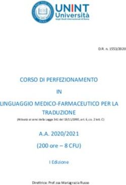 CORSO DI PERFEZIONAMENTO IN LINGUAGGIO MEDICO-FARMACEUTICO PER LA TRADUZIONE A.A. 2020/2021 - (200 ore - 8 CFU) I Edizione