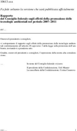Fa fede soltanto la versione che sarà pubblicata ufficialmente Rapporto del Consiglio federale sugli effetti della promozione delle tecnologie ...