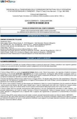 CONTO DI BASE 2018 CONTI CORRENTI - CONSUMATORI - UBI Banca