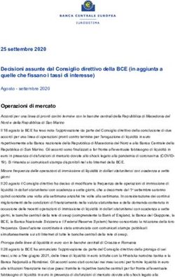 25 settembre 2020 Decisioni assunte dal Consiglio direttivo della BCE (in aggiunta a quelle che fissano i tassi di interesse) - Banca d'Italia