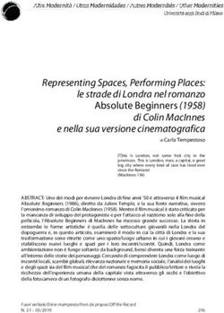 Representing Spaces, Performing Places: le strade di Londra nel romanzo Absolute Beginners (1958) di Colin MacInnes e nella sua versione ...