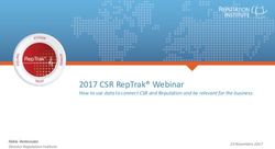 2017 CSR RepTrak Webinar - How to use data to connect CSR and Reputation and be relevant for the business