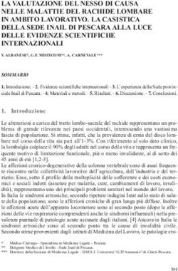 LA VALUTAZIONE DEL NESSO DI CAUSA NELLE MALATTIE DEL RACHIDE LOMBARE IN AMBITO LAVORATIVO. LA CASISTICA DELLA SEDE INAIL DI PESCARA ALLA LUCE ...