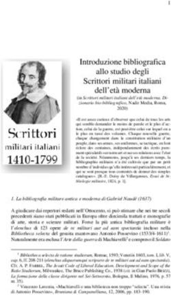 Introduzione bibliografica allo studio degli Scrittori militari italiani dell'età moderna