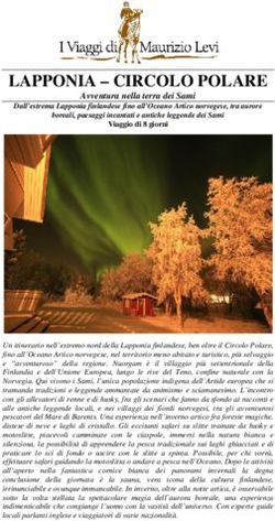 LAPPONIA - CIRCOLO POLARE - Avventura nella terra dei Sami - I Viaggi di Maurizio Levi