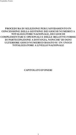 PROCEDURA DI SELEZIONE PER L'AFFIDAMENTO IN CONCESSIONE DELLA GESTIONE DEI GIOCHI NUMERICI A TOTALIZZATORE NAZIONALE, DEI GIOCHI COMPLEMENTARI E ...