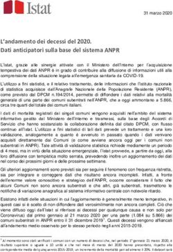 L'andamento dei decessi del 2020. Dati anticipatori sulla base del sistema ANPR - Istat