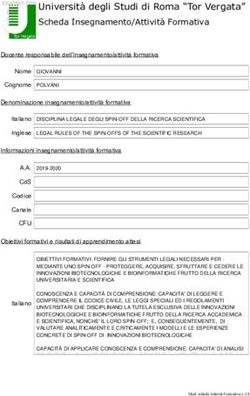 Università degli Studi di Roma "Tor Vergata" Scheda Insegnamento/Attività Formativa - Macroarea di Scienze