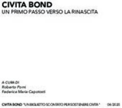 CIVITA BOND UN PRIMO PASSO VERSO LA RINASCITA - CIVITA BOND "UN BIGLIETTO SCONTATO PER SOSTENERE CIVITA" 04/2020