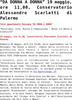 "DA DONNA A DONNA" 19 maggio, ore 11,00, Conservatorio di - Il Discorso