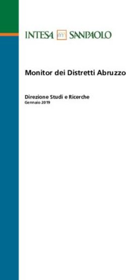 Monitor dei Distretti Abruzzo - Direzione Studi e Ricerche Gennaio 2019 - Abruzzo-Italy