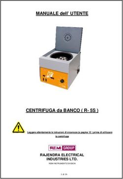 MANUALE dell' UTENTE - CENTRIFUGA da BANCO ( R- 5S ) RAJENDRA ELECTRICAL INDUSTRIES LTD.