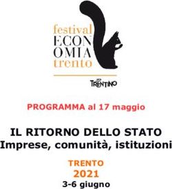 IL RITORNO DELLO STATO - Imprese, comunità, istituzioni 2021 TRENTO PROGRAMMA al 17 maggio