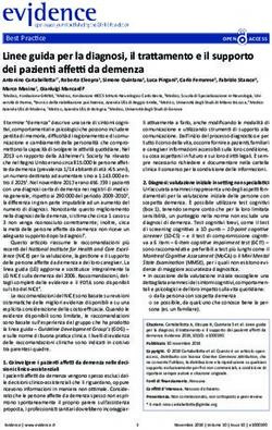 Linee guida per la diagnosi, il trattamento e il supporto dei pazienti affetti da demenza - Evidence