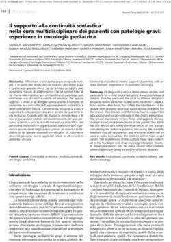 Il supporto alla continuit&agrave; scolastica nella cura multidisciplinare dei pazienti con patologie gravi: esperienze in oncologia pediatrica