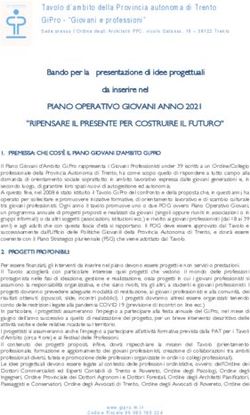 PIANO OPERATIVO GIOVANI ANNO 2021 "RIPENSARE IL PRESENTE PER COSTRUIRE IL FUTURO"
