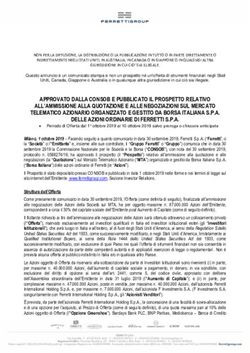 APPROVATO DALLA CONSOB E PUBBLICATO IL PROSPETTO RELATIVO ALL'AMMISSIONE ALLA QUOTAZIONE E ALLE NEGOZIAZIONI SUL MERCATO TELEMATICO AZIONARIO ...