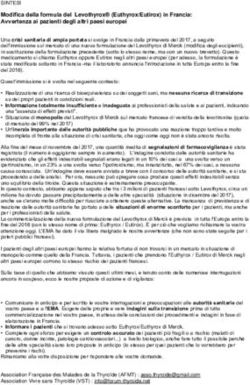 Avvertenza ai pazienti degli altri paesi europei - Vivre sans thyroïde