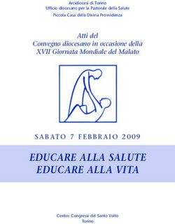 EDUCARE ALLA SALUTE EDUCARE ALLA VITA - Diocesi di Torino