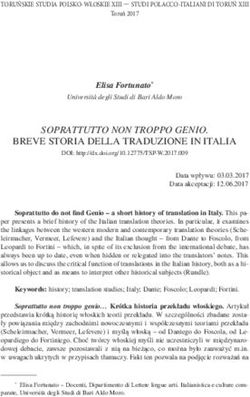 BREVE STORIA DELLA TRADUZIONE IN ITALIA - SOPRATTUTTO NON TROPPO GENIO.