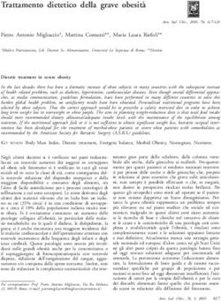 Trattamento dietetico della grave obesit&agrave; - Pietro Antonio Migliaccio*, Martina Comuzzi**, Maria Laura Riefoli** - Annali Italiani di ...