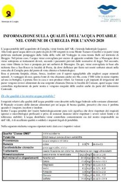 INFORMAZIONE SULLA QUALIT&Agrave; DELL'ACQUA POTABILE NEL COMUNE DI CUREGLIA PER L'ANNO 2020