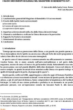 I NUOVI MOVIMENTI ECCLESIALI NEL MAGISTERO DI BENEDETTO XVI
