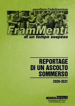 REPORTAGE DI UN ASCOLTO SOMMERSO 2020-2021 - Nonsoloteatro