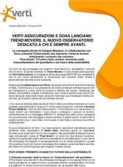 VERTI ASSICURAZIONI E DOXA LANCIANO - TREND MOVERS, IL NUOVO OSSERVATORIO