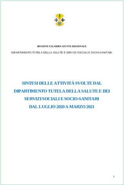 SINTESI DELLE ATTIVITÀ SVOLTE DAL DIPARTIMENTO TUTELA DELLA SALUTE E DEI SERVIZI SOCIALI E SOCIO-SANITARI DAL LUGLIO 2020 A MARZO 2021 - REGIONE ...