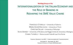 THE ROLE OF BANKING IN RESHAPING THE SME VALUE CHAINS - AGEI