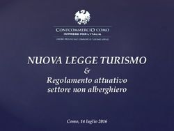 NUOVA LEGGE TURISMO & Regolamento attuativo settore non alberghiero - Como, 14 luglio 2016 - Confcommercio Como