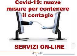 SERVIZI ON-LINE - Covid-19: nuove misure per contenere il contagio