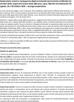 Sospensione mutui in conseguenza degli eccezionali eventi sismici verificatisi nei territori delle regioni del Centro Italia Abruzzo, Lazio ...