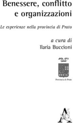 Benessere, conflitto e organizzazioni - a cura di Ilaria Buccioni Le esperienze nella provincia di Prato