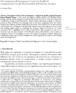 Gli stranieri nell'emergenza Covid-19. Profili di comparazione tra gli Stati membri dell'Unione europea - DPCE Online