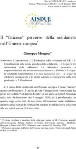 Il "faticoso" percorso della solidariet&agrave; nell'Unione europea